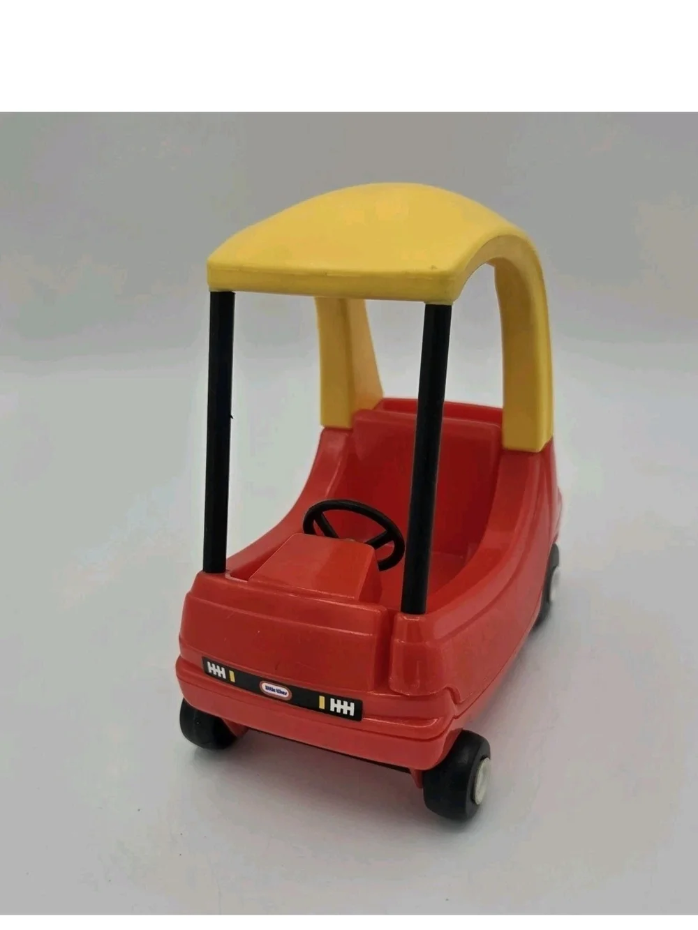 Little Tikes Dollhouse Cozy Coupe Miniature Vintage Red Yellow Mini Doll Car 6”